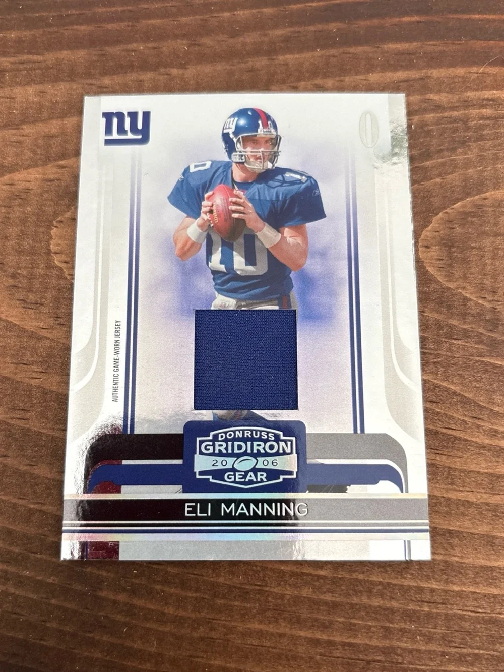 2006 Donruss Playoff Eli Manning Game Used SILVER Jersey #rd 32/50 NY Giants